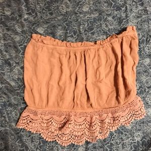 Peach tube top size large, Can fit a small or M